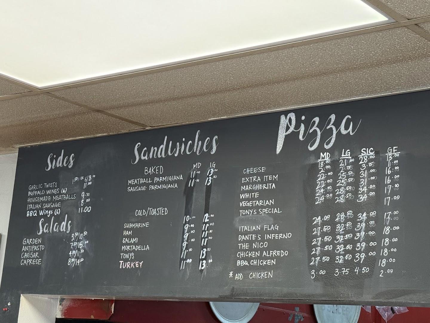 Tony's Pizza Menu image 3